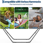 Universal Double Hammock Stand, 550-Pound Capacity, Heavy-Duty Hammock Stand for Outside, Fits 9 to 14 Foot Hammocks, Black