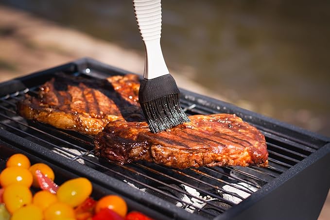 AGG Portable Charcoal Grill - 2-in-1 Tabletop BBQ & Griddle Combo - Compact Mini Barrel Grill for Camping, Balcony & Tailgating - Includes Apron, Heat-Resistant Gloves & Tongs -Small Outdoor Grill