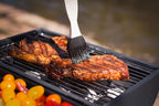 AGG Portable Charcoal Grill - 2-in-1 Tabletop BBQ & Griddle Combo - Compact Mini Barrel Grill for Camping, Balcony & Tailgating - Includes Apron, Heat-Resistant Gloves & Tongs -Small Outdoor Grill