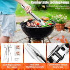 31pcs BBQ Grill Accessories Gifts for Men Dad, Heavy Duty Grilling Tools Gift Set for Father‘s Day, Stainless Steel BBQ Utensils Kit with Mats, Grill Brush in Carrying Bag Brown
