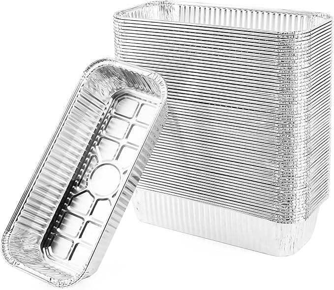 Uniflasy 60 Pack Grill Drip Pans, Aluminum Foil Drip Pan Disposable Grease Catcher Liners Compatible with Weber Genesis & Summit 400/600, SmokeFire EX4/EX6/EPX6, Replacement for Weber 6417 6498
