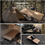 ONETIGRIS SUPRATIROS Extra Large Camping Cot, Height Adjustable Oversized Sleeping Cot with Extending Legs for Camping, Car Trips, Truck, Beach, Office Nap, Sturdy Supports Up to 400lbs