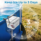 Portable Personal Cooler, Poolside Ice Chest for Above Ground Pool or Spa - Fits Intex Pools, Hard-Sided Cooler with Bonus Ice Pack for Lunch, Drink, Camping, Picnic, Beach, Fishing