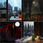 15Hour+ Long Burning Mini Candle Lantern for Real Candles, Outdoor Camping Emergency Lighting, Portable Survival Lantern for Power Outages w/ Storage Bag - Green, 1Pack