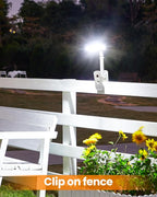 Clip On Solar Lights Outdoor, Motion Sensor Outdoor Lights, 92 LEDs 600LM Solar Fence Lights Outdoor Waterproof,Security Lights for Fence, Deck, Gutter (1, Clamp/White/6000K)