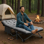 ABORON Camping Cot for Adult 28" Extra Wide, Heavy-Duty 1200D Oxford Cot for Sleeping, Portable Folding Camp Bed with Mat & Carry Bag