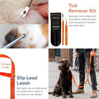 Cat & Dog First Aid Kit - High Visibility Reflective Zipper with Fluorescent Letter Print - 100 pcs with Dog Thermometer, Tick Remover Kit & Pet First Aid Kit Manual Book
