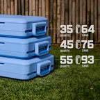 Coleman Snap 'N Go 55-Quart Collapsible Hard Cooler, Portable Hard-Sided Cooler with Waterproof Removable Liner, Space-Saving & Quick Set Up, 64 Hours Cold, Mussel Grey