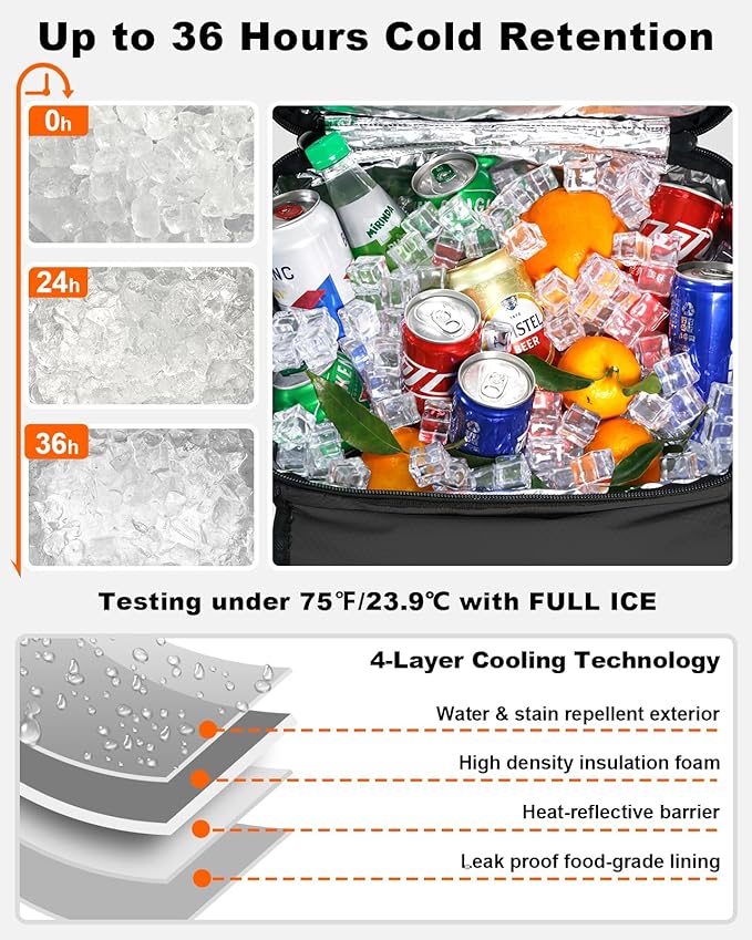 Soft Cooler with Wheels, 60-Can Wheeled Cooler with Handle, Leak Proof Rolling Cooler Insulated Bag with All-Terrain Cart, Collapsible Rolling Ice Chest for Beach Picnic Camping Grocery