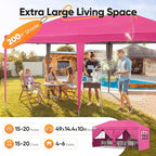 Quictent 10x20 Pop up Canopy with Sidewalls Easy up Canopy Tent Instant Shelter with Windows for Outdoor Event Party