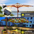 ZNYCYE Patio Umbrella Solar Lights with 8 Modes - Upgraded Larger Solar Panel Clip 5V 152 LEDs 8 Strands Umbrella Lights Outdoor Waterproof for Patio Beach Tent Camping Garden Decor, Multicolor
