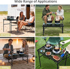 Anbte 20,000 BTU 2-Burner Propane Foldable Camping Stove, Portable Camping Stove with Adjustable Burners 20.6" Wide Spacing & Complete Kit, for Cooking, Car Camping, Beach, RV, Tailgating Essentials