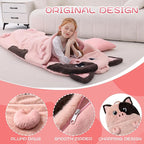 70" 4.2lbs Pig Thickened Kids Nap Mat for Preschool, Daycare,Kindergarten,Soft Washable for Boys and Girls, 2-in-1 Stuffed Animals Sleeping Bag and Pillow, Sleep Sack for Toddlers