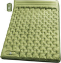 Double Sleeping Pad for Camping - 5" Ultra-Thick Camping Mattress with Pillow, Built-in Foot Pump, Compact 2-Person Portable Camping Mat for Backpacking, Hiking, Car Traveling, Beach, Tent