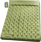 Double Sleeping Pad for Camping - 5" Ultra-Thick Camping Mattress with Pillow, Built-in Foot Pump, Compact 2-Person Portable Camping Mat for Backpacking, Hiking, Car Traveling, Beach, Tent