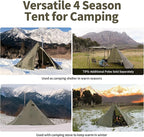 Naturehike Ranch Fire Teepee Tent, Cold Weather Winter Hot Tent with Stove Jack, 4-6 Person Waterproof Windproof 4 Season Tents for Camping