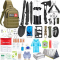 Survival Kit, 151 Pcs First Aid Kit Survival Gear and Supplies Emergency Kit with Bug Out Bag Tactical Military Grade Molle IFAK for Camping, Earthquake, Hiking, Hunting, Gifts for Men Dad