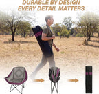 CAMPHILL Folding Camping Chair,Oversized Portable Camping Chair with Cup Holder,Heavy Duty Padded Lawn Chair for Camping, Tailgates, Beach, and Sports