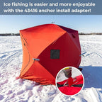 43416 Anchor Install Adapter Compatible with Eskimo Auger,Ice Anchor Drill Adapter for Setting Up Ice Fishing Shelter Tent,Red Ice Fishing Tent Accessories