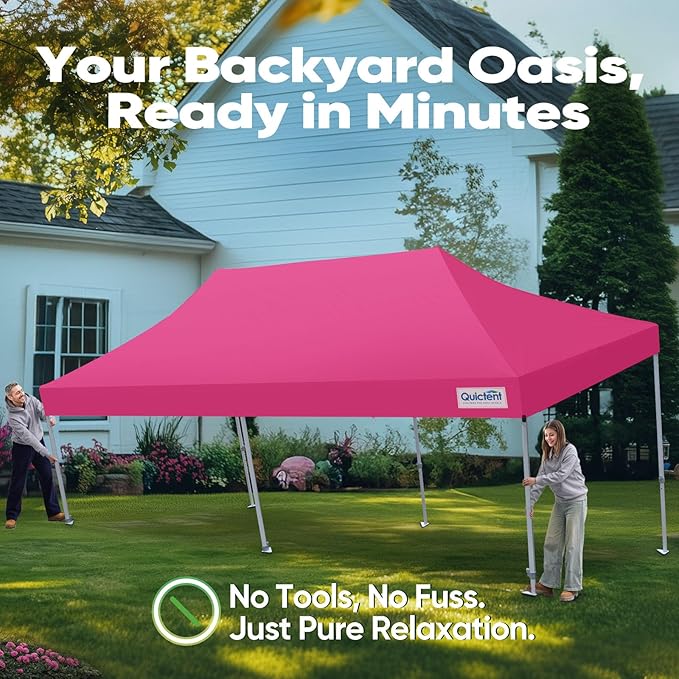 Quictent 10x20 Heavy Duty Pop Up Canopy Tent with Sidewalls, Hexagonal Legs- Commercial Instant Shelter with 3-Year Frame Warranty, 800D Waterproof Oxford Fabric for Weddings, Events, Outdoor Markets
