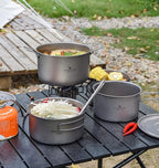 Boundless Voyage Camping Cookware Lightweight Cooking Pot Set Titanium Pot Portable for Outdoor Cooking Traveling Hiking Trekking Backpacking, 1-5 Person