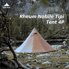 Tipi Tent Camping Hot Tent, Rheum Nobile Lightweight Teepee Waterproof with Stove Jack for 2-4 Person Hiking, Hunting, Backpacking