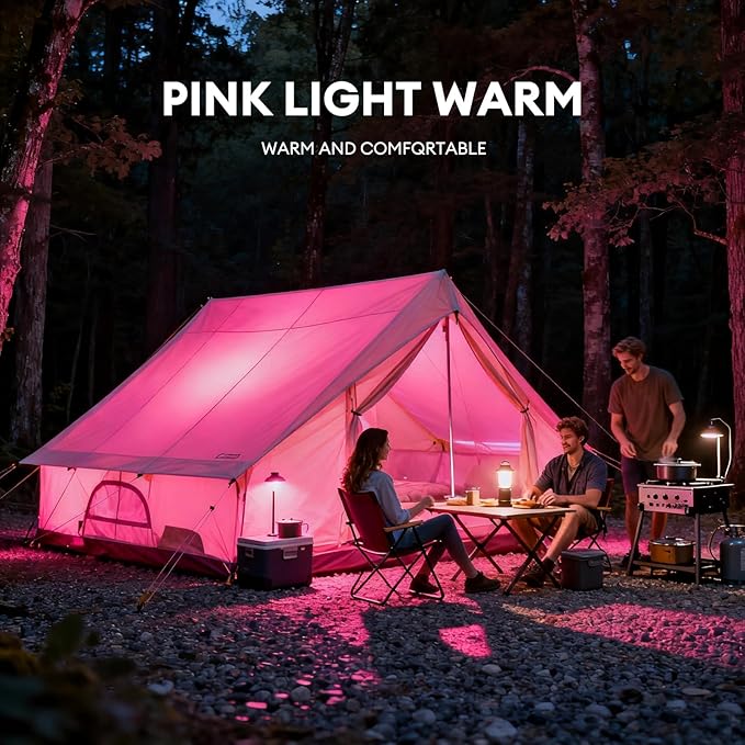 Rechargeable Camping Lights RGB, Portable LED Camping Lantern Tent Lights with USB Charging, Long Lasting Outdoor Camp Light for Hiking, Backpacking, Emergency, Party Decoration