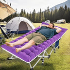 Camping Cot with Mattress Comfortable Cots for Sleeping Folding Cot Double Layer Oxford Camping Bed with Carry Bag Heavy Duty for Home Travel Outdoor Indoor