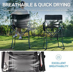 EVER ADVANCED Portable 30.7" Seat Height Tall Folding Camping Chair Directors Chair High Foldable Bar Stool with Side Table for Makeup Artist, Sports Event, Craft Show, Textilene Mesh, Supports 350LBS