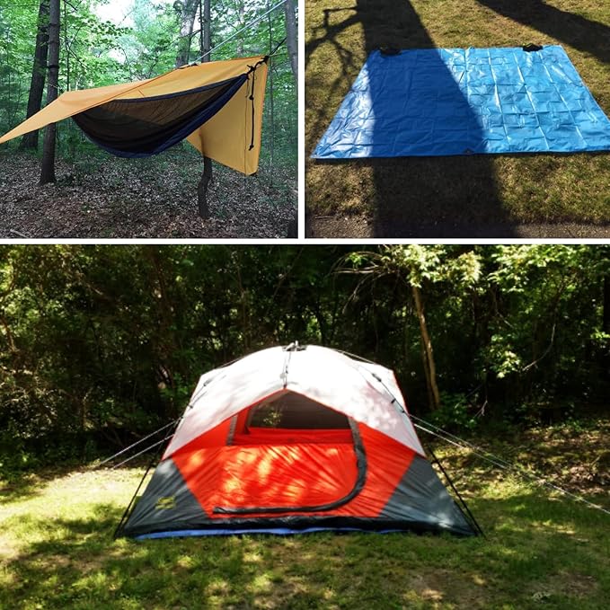 TRIWONDER Hammock Rain Fly Waterproof Tarp Camping Tent Footprint Ground Cloth Backpacking Tarp Camp Shelter Sunshade Mat for Outdoor Hiking Beach Picnic