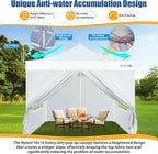 HOTEEL 10x10 Pop up Canopy Tent for Parties, Heavy Duty Easy Setup Tent with 4 Sidewalls, Outdoor Commercial Instant Gazebo for Wedding Event, with Portable Bag, White(Hexagonal Frame)