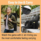 Heated Massage Reclining Stadium Seat, Bleacher Chair with 10000mAh Portable Bank, 6 Reclining Positions for Camping, Games & Sports