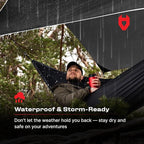 Rain Fly 12x10 Lightweight Survival Camping Tarp; 100% Waterproof; Makes a Great Backpacking Tarp or Hammock Shelter; Comes in Multiple Colors, Survival Bracelet Included; Black