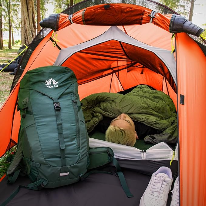 Night Cat Ultralight Tunnel Tent: Waterproof Lightweight Two People Backpacking Tent for Outdoor Camping Hiking Treeking with Double Layers Aluminum Poles and Footprint