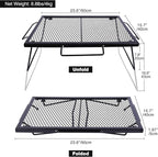 REDCAMP 2 in 1 Folding Camping Grill Grate, Folding Grill Table for Outdoor Open Flame Cooking for Camping Portable Over Fire Camp Grill