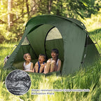 Tangkula 2-Person Tent Cot, 4-in-1 Folding Tent with Waterproof Rainfly, Self-Inflating Mattress & Roller Carrying Bag, Portable Off Ground Elevated Tent with Shoe Storage Pocket & Lamp Hook