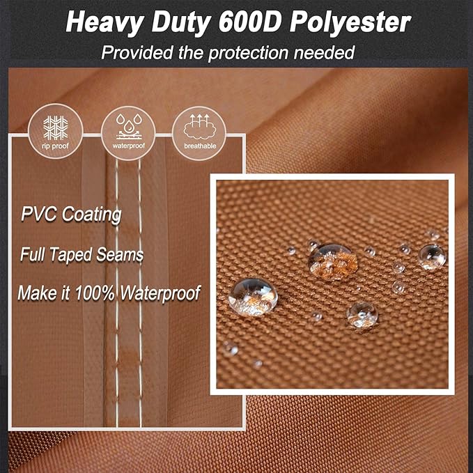 NettyPro Grill Cover for Outdoor Grill 64 inch, Waterproof Heavy Duty Gas BBQ Cover for Outside Weber, Char-Broil, Brinkmann, Jenn Air, Nexgrill 3-4 Burners Barbecue, Brown