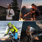 VAVOFO 2-Pack LED Headlamp Flashlight, 500 Lumen Rechargeable Waterproof Outdoor Headlight with Bright White +Red Light, Stepless Dimming, Lightweight, Adjustable Headband, 5 Modes for Camping