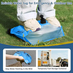 Water Jug Camping 2.1 Gallon Collapsible with Spigot, BPA Free Portable Water Pouch Foldable Water Bags for Outdoor Hiking, Travel and Emergency & Water Storage Containers (Blue-1Pcs)