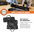 Disc-O-Bed Extra Large Portable Bunk Camping Cots with Carry Bags - Heavy-Duty Indoor or Outdoor Sleeping System, Converts to Bench or Separate Beds, 500 lb Weight Capacity Per Cot, Black