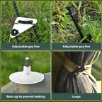 Cotton Canvas Bell Tent with Stove Jack, Roomy Yurt for Family Glamping Camping, 4 Season Tent with Zipped Removable Floor