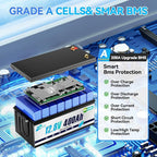 12V 400Ah LiFepo4 Battery, Rechargeable Lithium Batteries with 200A BMS, UP to 5000+ Deep Cycles, Perfect for Boat, Marine, RV, Solar, Trolling Motor