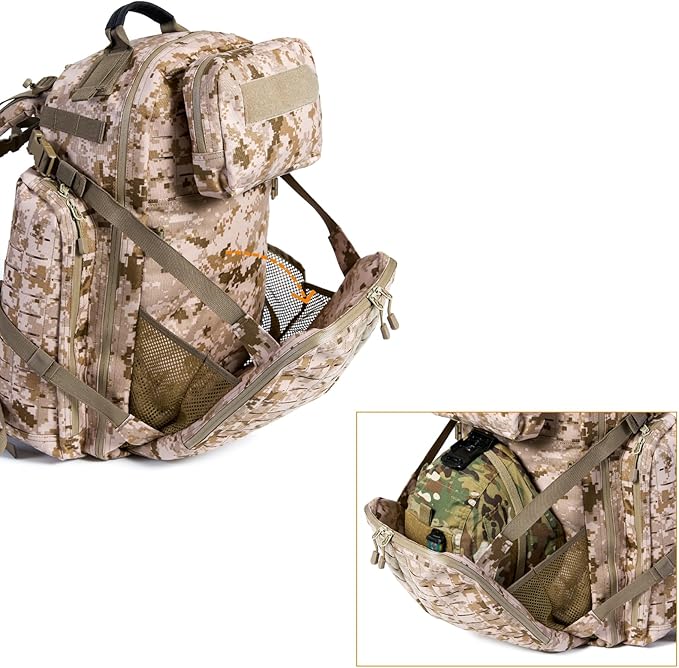 MT Military 3Day Rucksack with External Frame MOLLE Army Medium Ruck, Assault Backpack