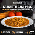 Ready Hour Spaghetti Case Pack (32 Servings), Freeze-Dried Spaghetti Pasta, Emergency Entrées, Survival Food, Real Non-Perishable, Long-Term Storage, 25-Year Shelf Life