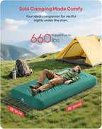 QPAU Twin Size Air Mattress Camping Pad – 9” Thick R8–10 Insulated Inflatable Mattress with Foam Comfort & Foot Pump, Twin Air Mattress for Camping, Road Trips, and Home Guests
