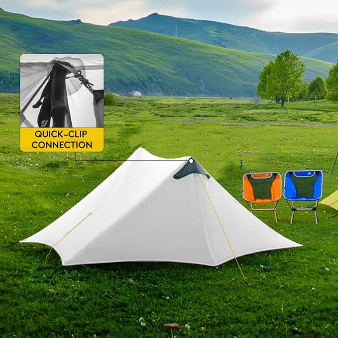 LANSHAN Ultralight Tent 3-Season Backpacking Tent for 1-Person or 2-Person Camping, Trekking, Kayaking, Climbing, Hiking