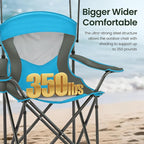 HIGH POINT SPORTS Heavy Duty Canopy Lounge Chair Sunshade Hiking Travel Chair, Foldable Canopy Shade Chair for Outdoor, Camping, Patio, Support 350 LBS, 2 Pack, Enamel Blue
