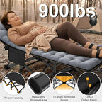 ABORON XXL Camping Cot for Adults 900LBS - 78"×32" Oversized Folding Bed with Mattress Pad, Heavy Duty 1200D Oxford Outdoor Cot with Carry Bag