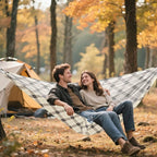 White Buffalo Plaid Check Camping Hammocks Portable Folding Hammock for Camping & Hiking Essential