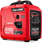 3450-Watt Dual Fuel Inverter Generator for Home Use, 1.6Gallon Large Fuel Tank Up to 8.3 Hours Use, 120V Gas Powered Generator Super Quiet，Red
